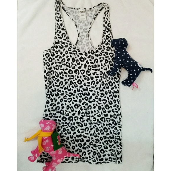PINK Victoria's Secret Tops - Victoria's Secret PINK Cheeta Racerback Tank Top