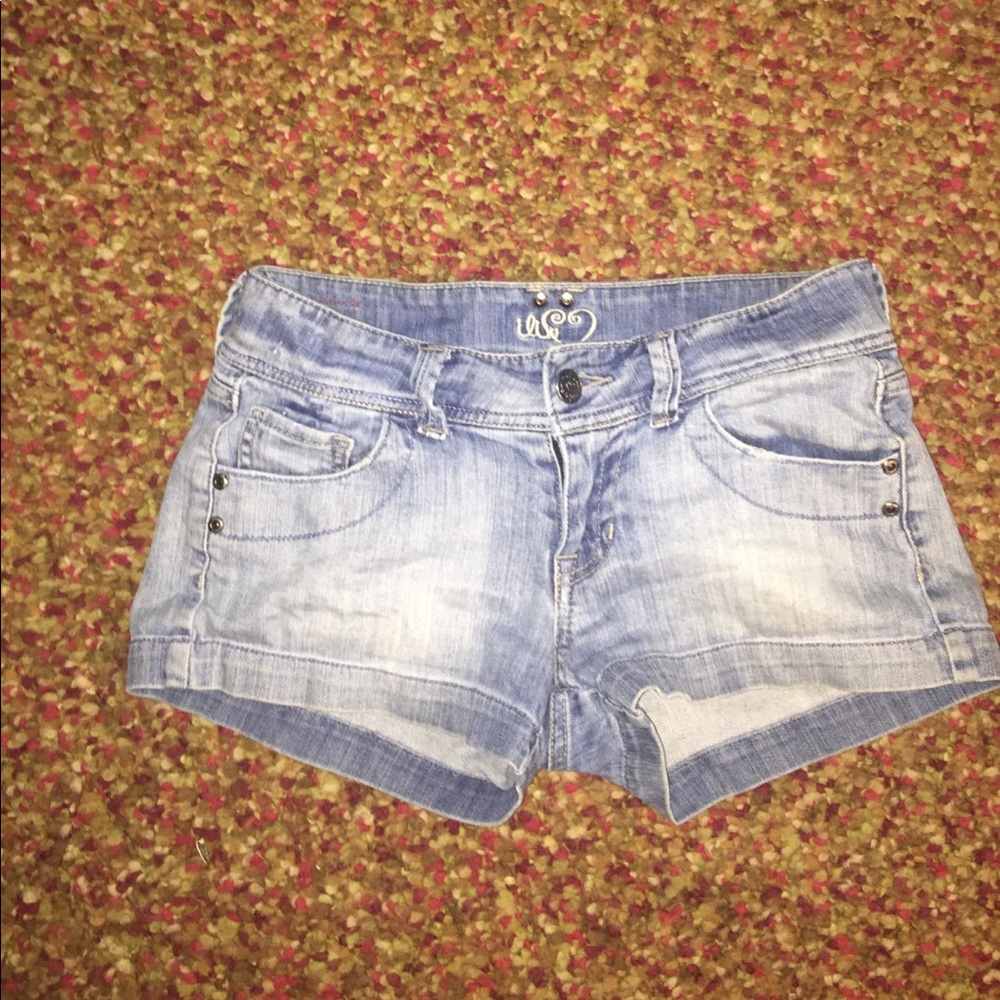 Light blue jean shorts