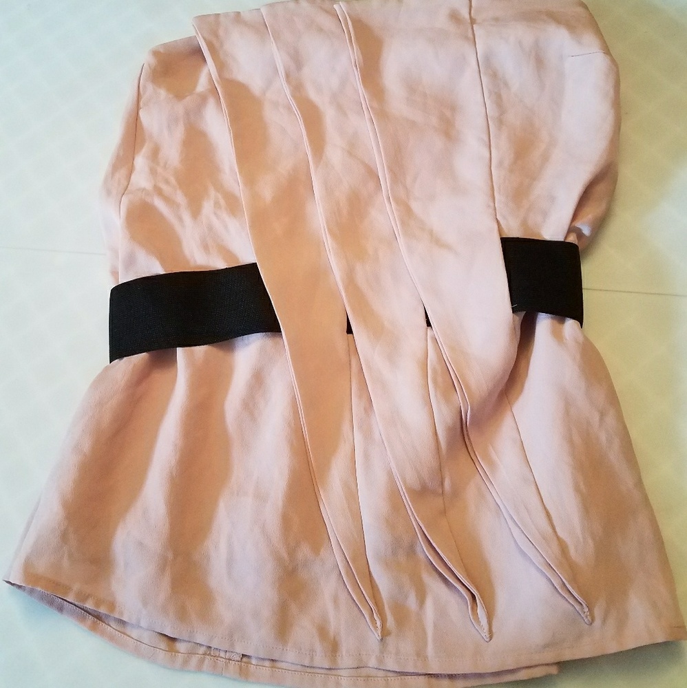 Pink strapless top