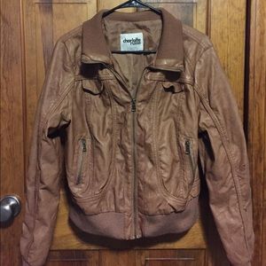 Faux Leather Bomber Jacket Charlotte Russe