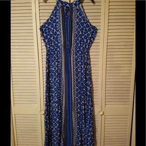 Elle Size XL Blue Maxi Elastic Waist Dress