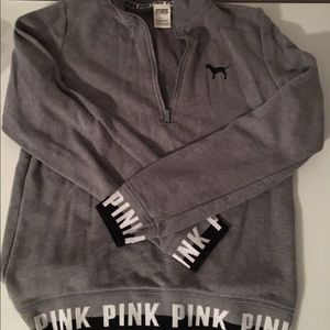 Victoria's Secret Pink Grey Half Zip Pullover!