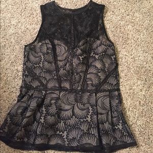 Black lace peplum style top H&M