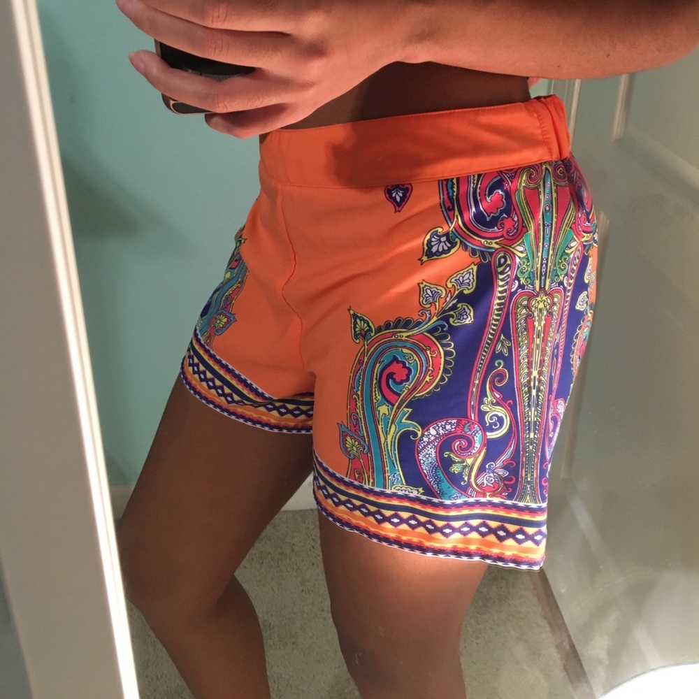 Preppy Orange and Blue Shorts.
