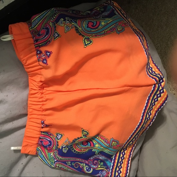 Preppy Orange and Blue Shorts. - Picture 3 of 4