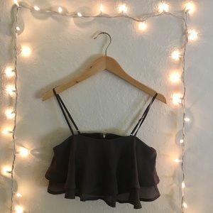 Charcoal Grey Cropped Blouse