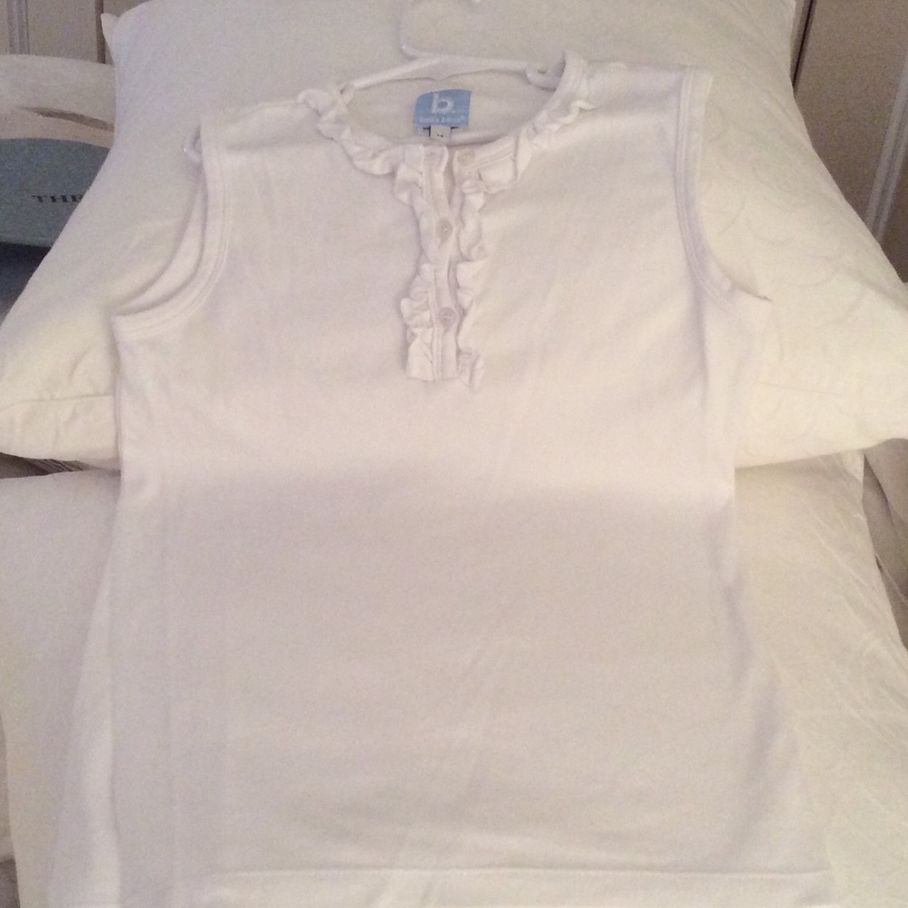 BELLA BLISS white summer Pima Cotton sleeveless top