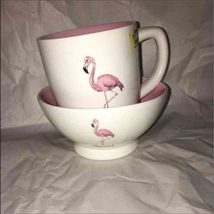 Rae Dunn flamenco bowl and mug set