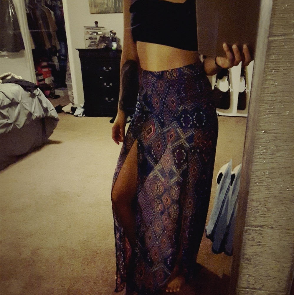 Tribal print maxi skirt