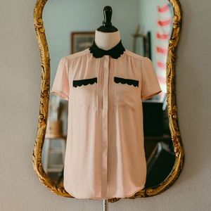 HD in Paris Anthropologie Scallop Trimmed Blouse