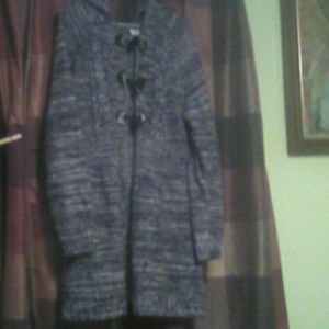 Black and white sweater with hood