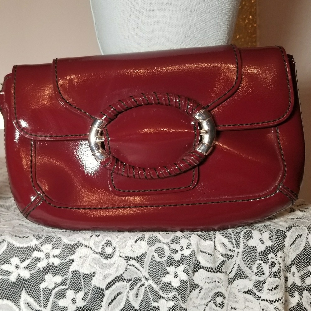 Ann Taylor Red  Burgundy Maroon Clutch Wristlet