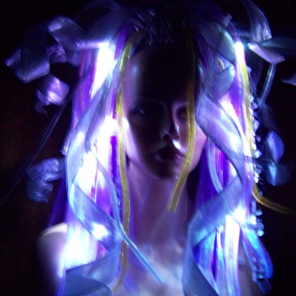 Light Up Halloween Costume Headband Wig