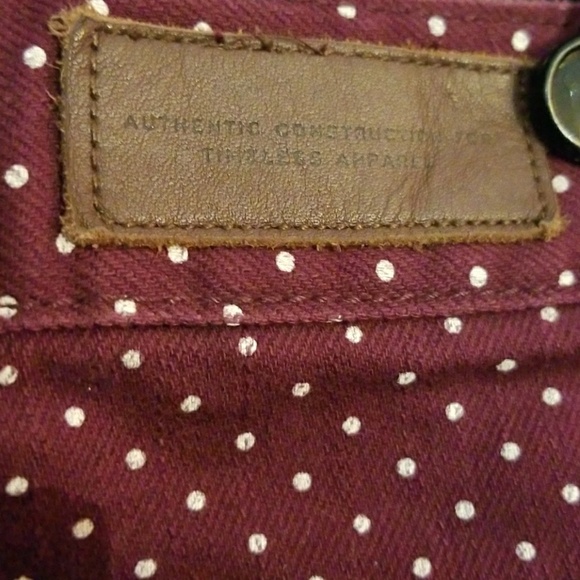 Burgundy polka dot denim skirt - Picture 4 of 4