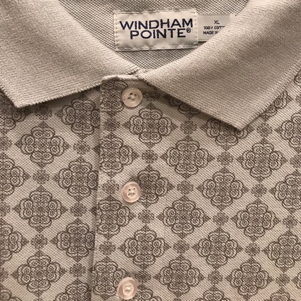 Grey Pattern Collared Polo - Picture 1 of 4