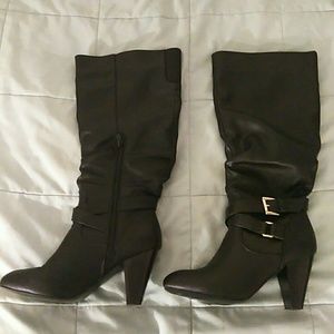 black knee high, heel boots size 8