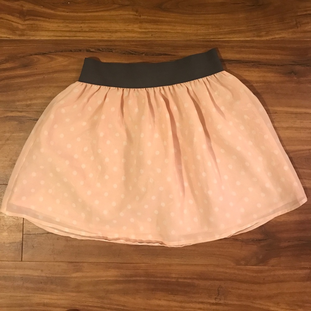 Pink polka dot skirt