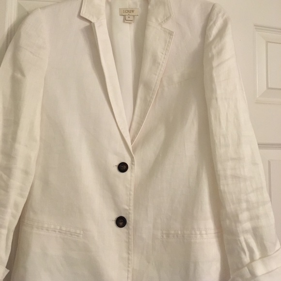 J. Crew Jackets & Coats J Crew White Linen Blazer Size Poshmark