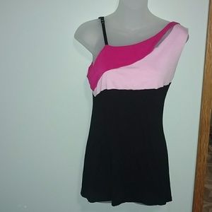 Pink asymmetrical shirt