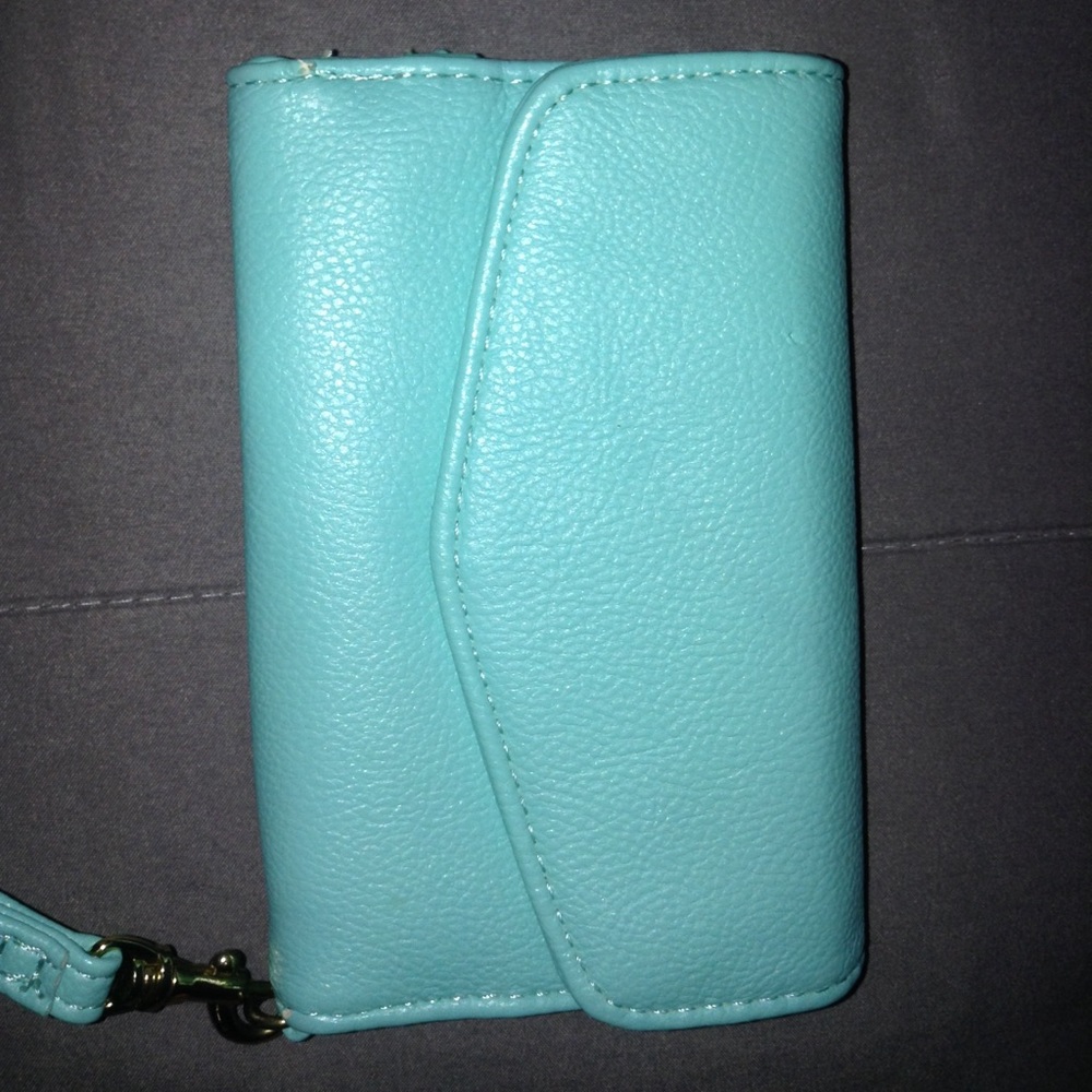 Turquoise iPhone wallet case