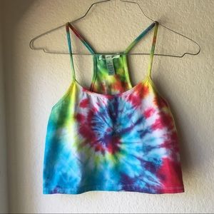 Hand made Tie Dye Crop Halter Top