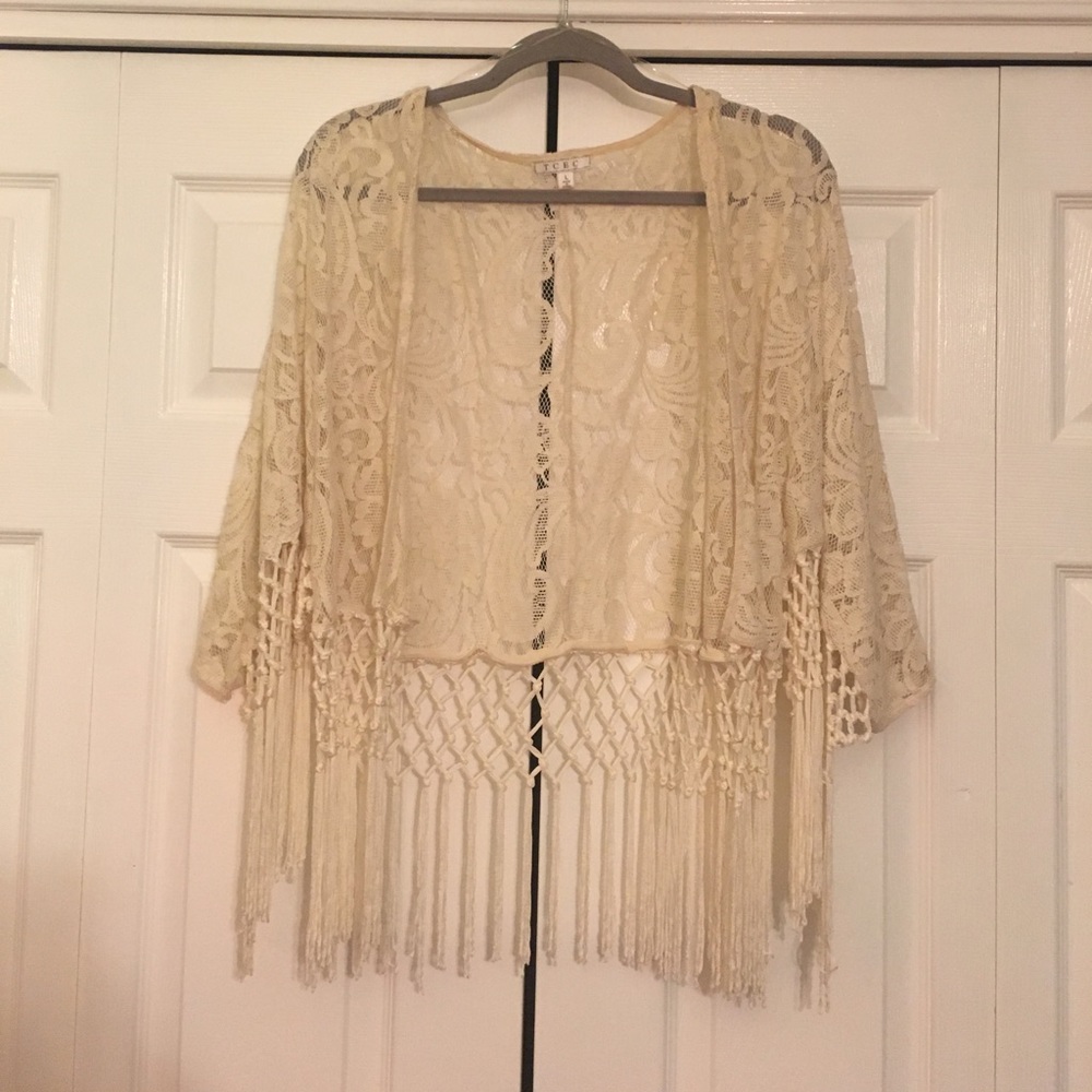 TCEC Lace Fringe Kimono