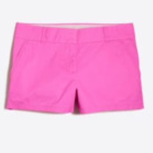 NWT J CREW Hot pink chino shorts