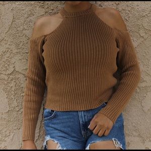 Open shoulder sweater
