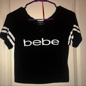 BEBE LOGO SHIRT WITH #1 ON BACK
