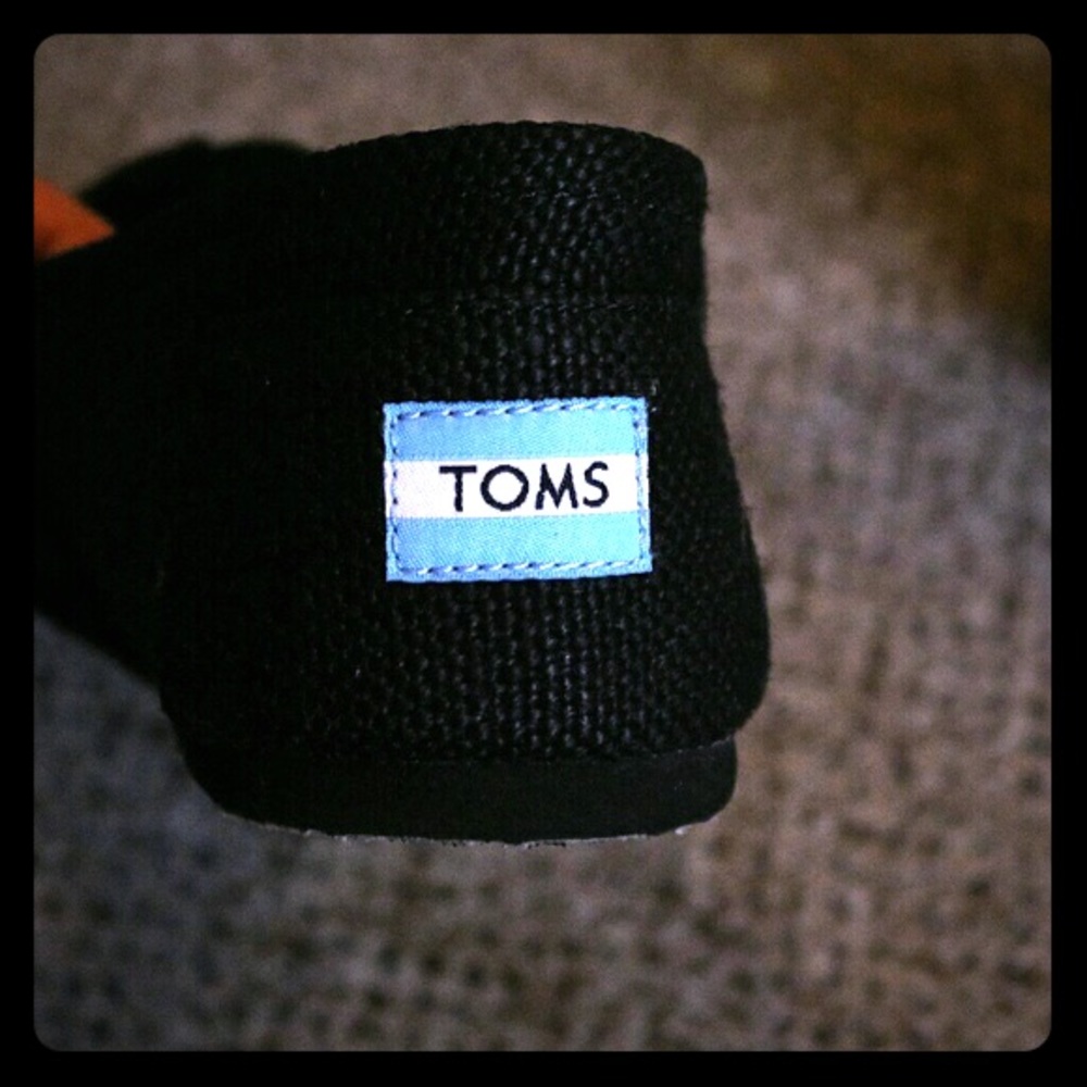 Black Canvas Toms Loafers Slip On