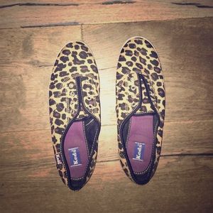 Keds leopard slip on sneakers