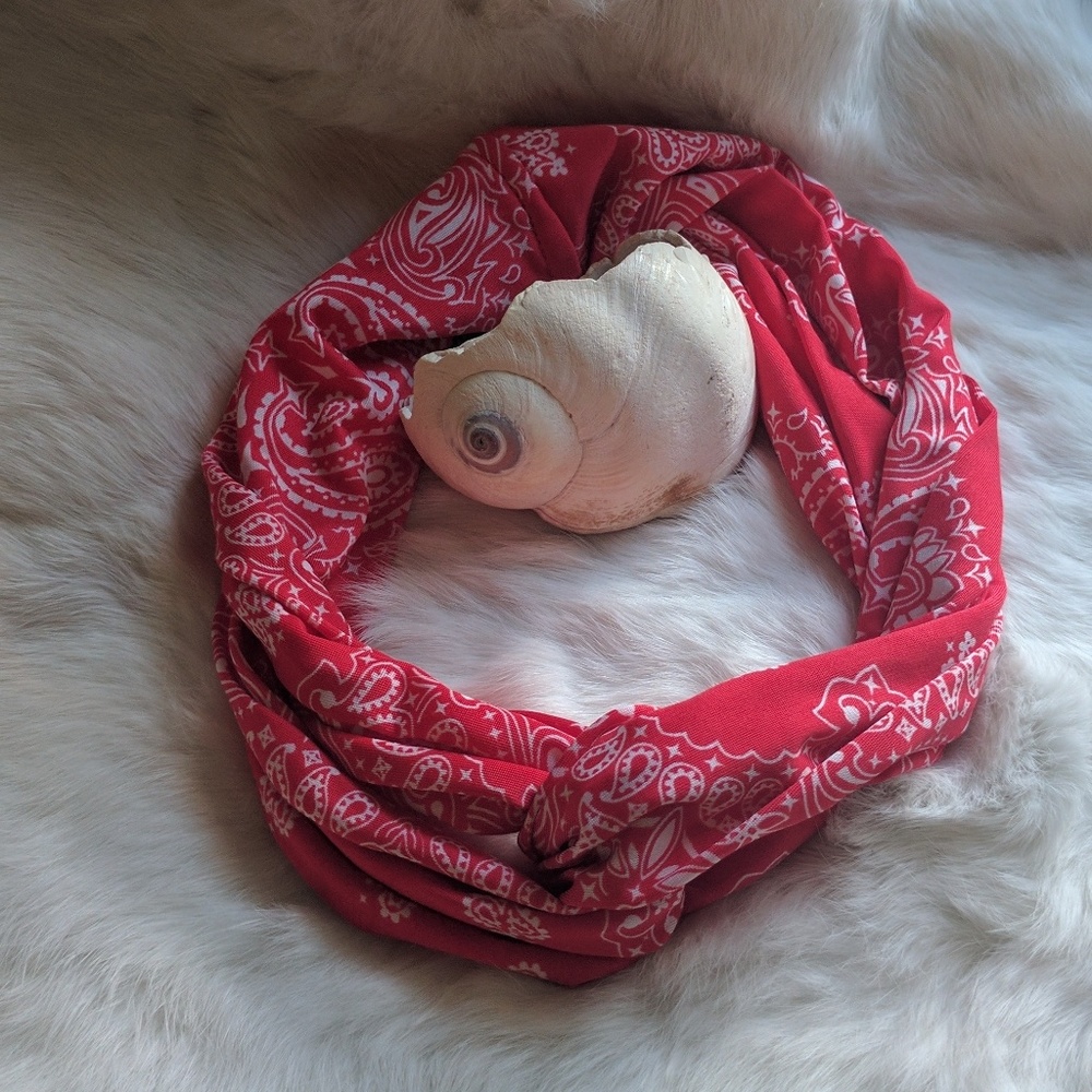 Soft Red paisley headband