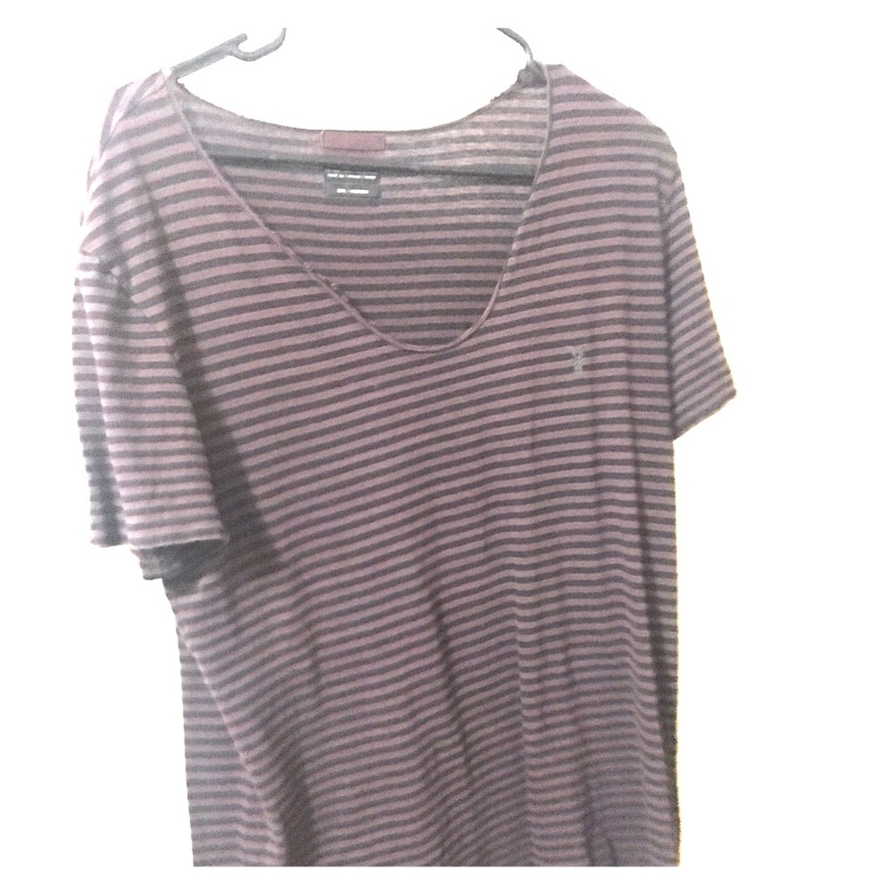 All Saints Scooped Striped Tee