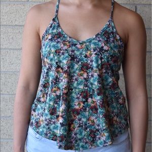 Green floral tank