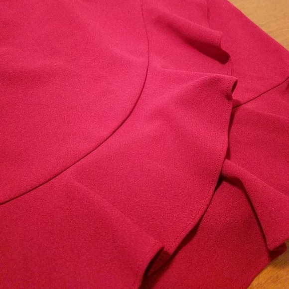 Deep Red Ruffled Dress - Picture 2 of 4