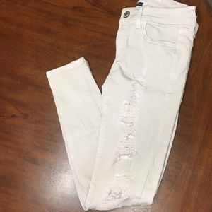American Eagle ripped pink jeggings