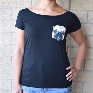 Pug Mug pocket tshirt