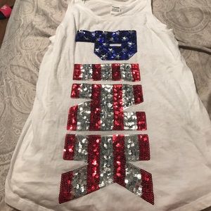 Victoria secret flag sparkle tank top