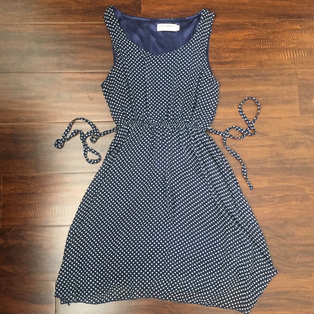Blue and White Polka Dot Dress