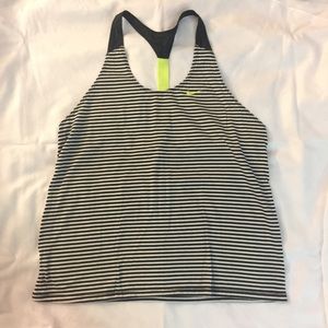 NIKE razor back running  tank - black & white