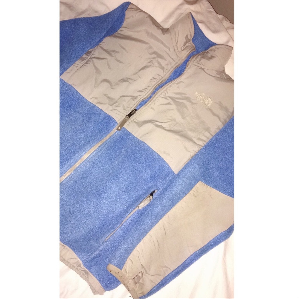 North Face Denali custom jacket light blue & grey