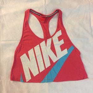 NIKE razor back running cropped tank - pink