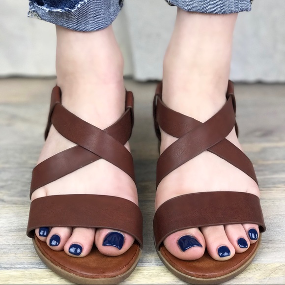 Cognac Block Heel Sandal - Picture 3 of 3