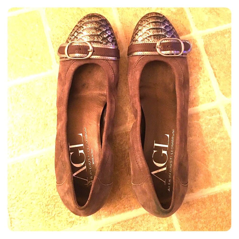 AGL flats with snakeskin print