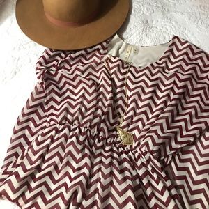 Knee length chevron dress