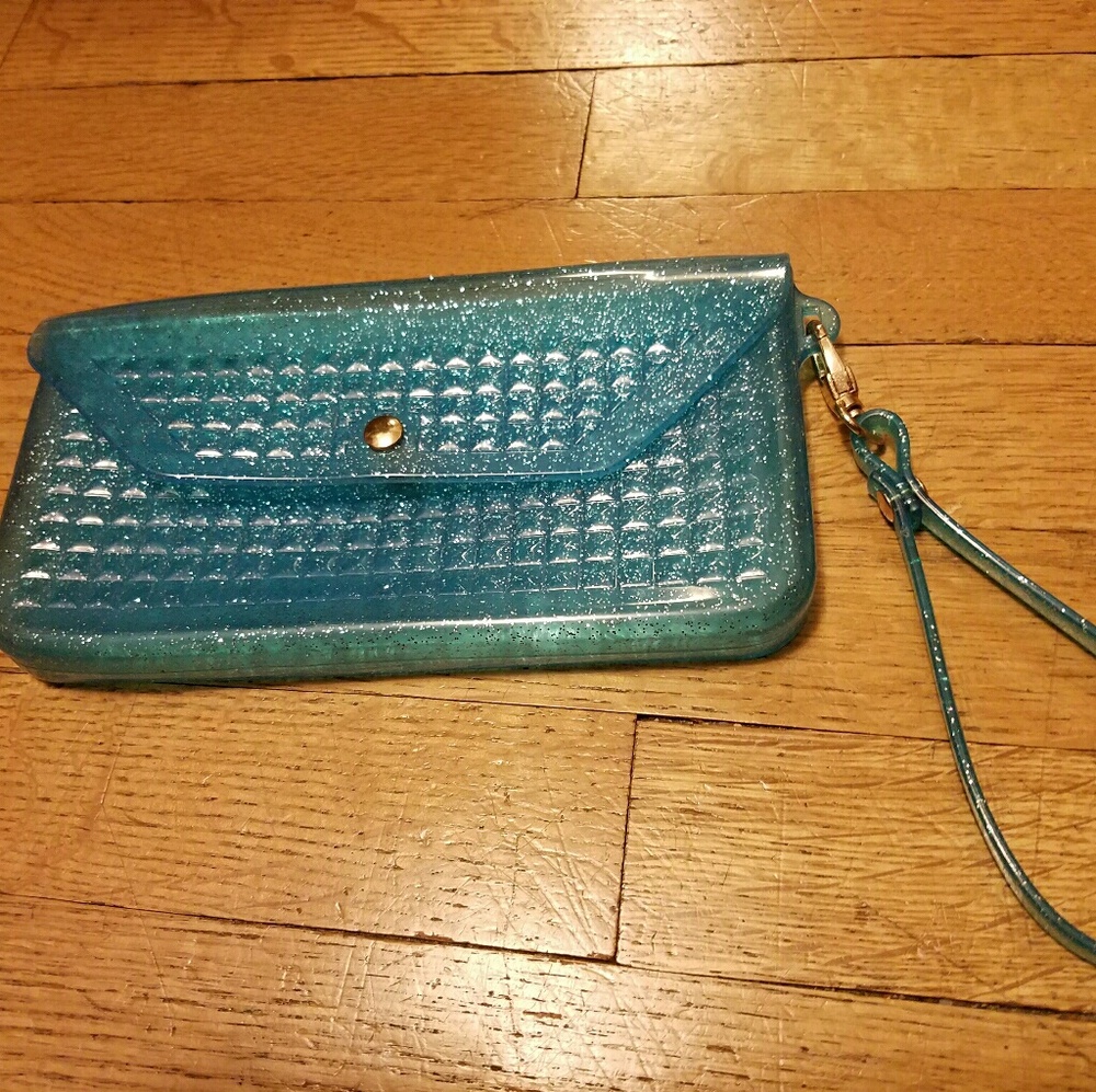 ☁Blue glitter Clutch/wristlet💙