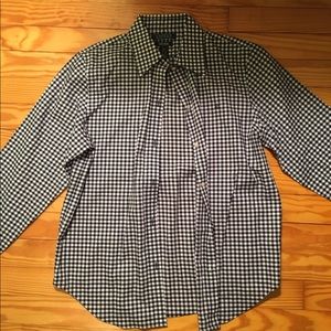 Ralph Lauren Navy and White Gingham Button down