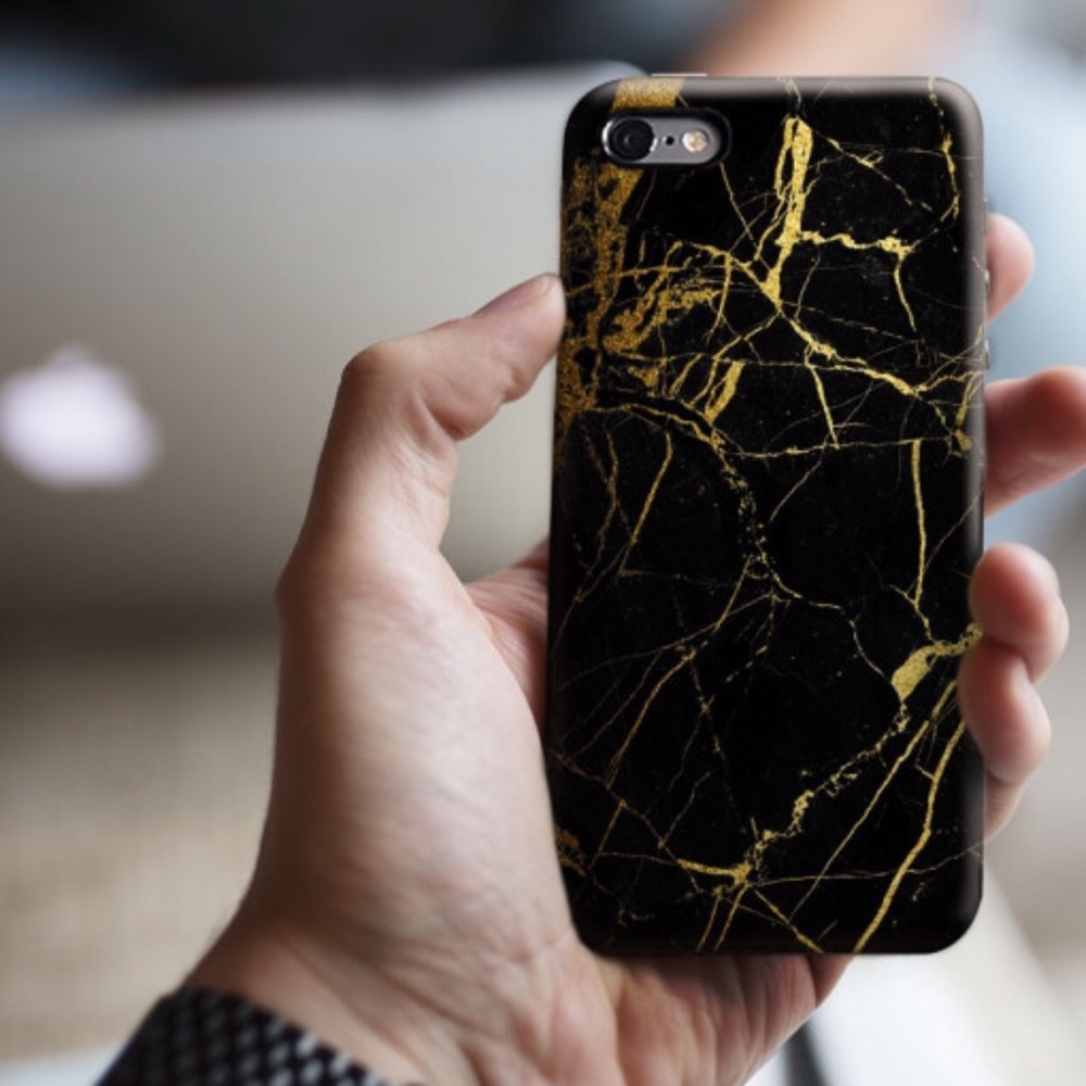 Black and Gold Marble Phone Case ✨