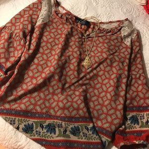 Cute fabric lace blouse