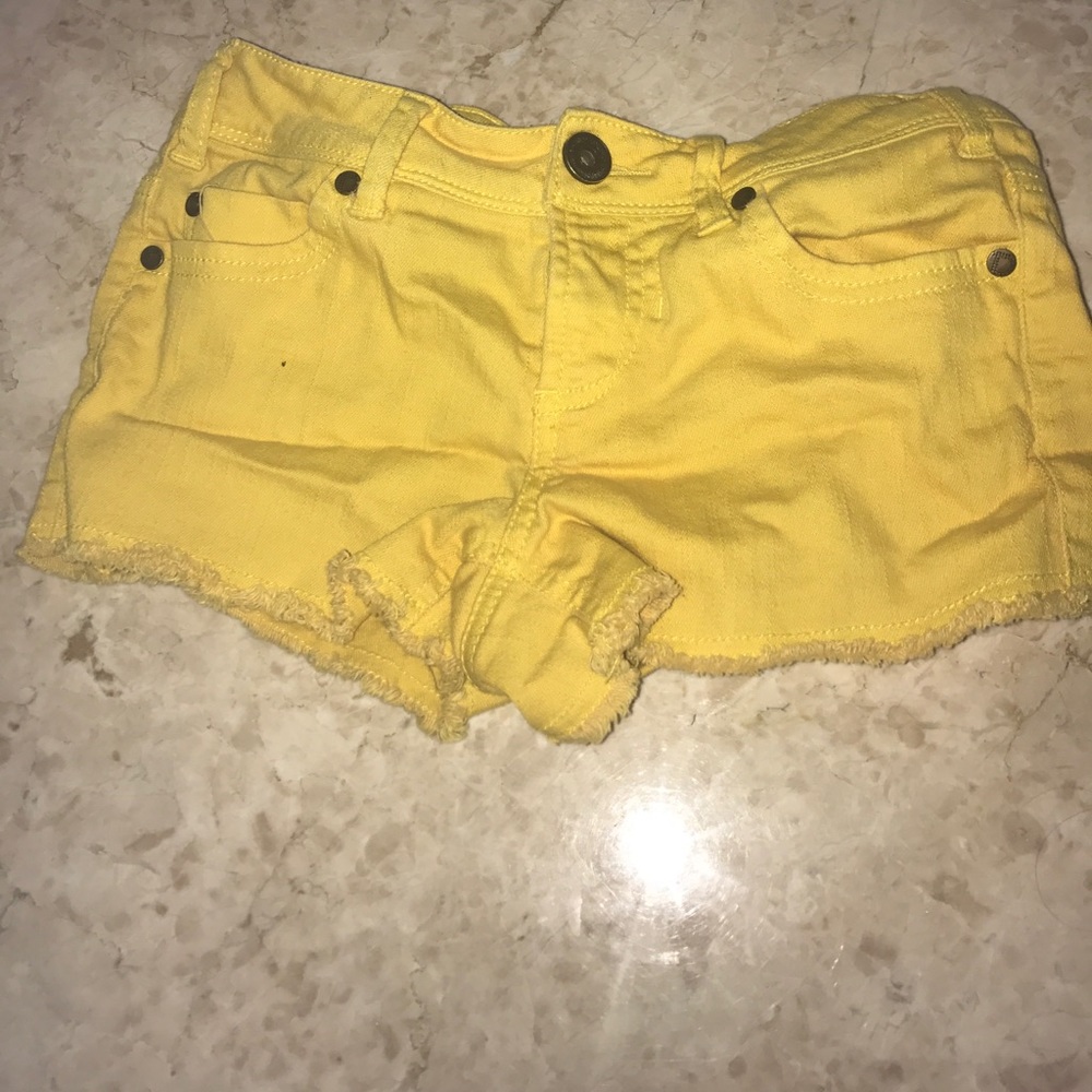 Yellow mini shorts